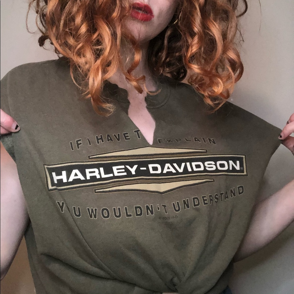 Harley Davidson “Ghost Town” precut vneck